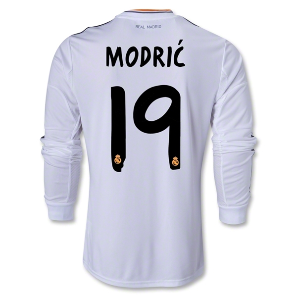 13-14 Real Madrid #19 MODRIC Home Long Sleeve Jersey Shirt